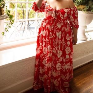 Tie front maxi dress